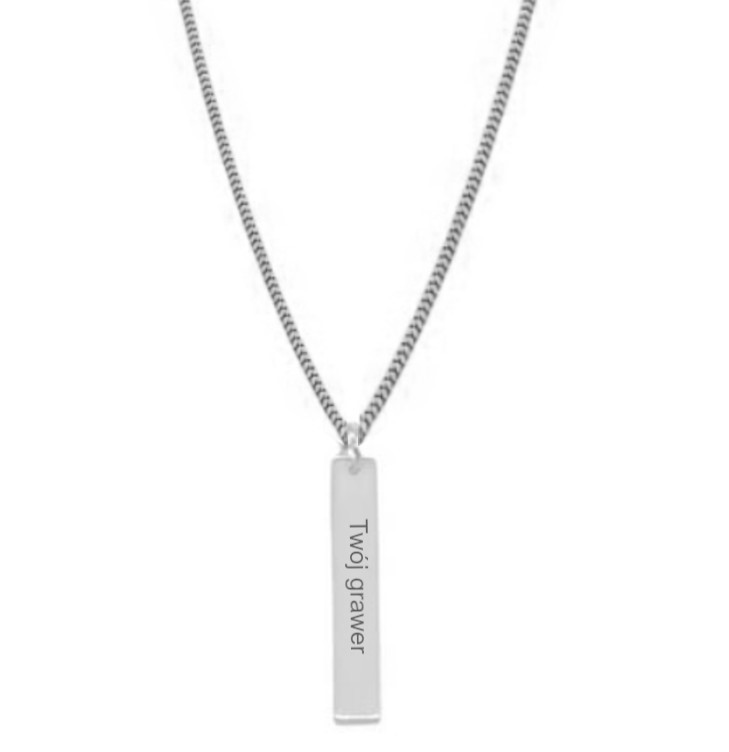 Naszyjnik blaszka prostokąt z grawerem 925