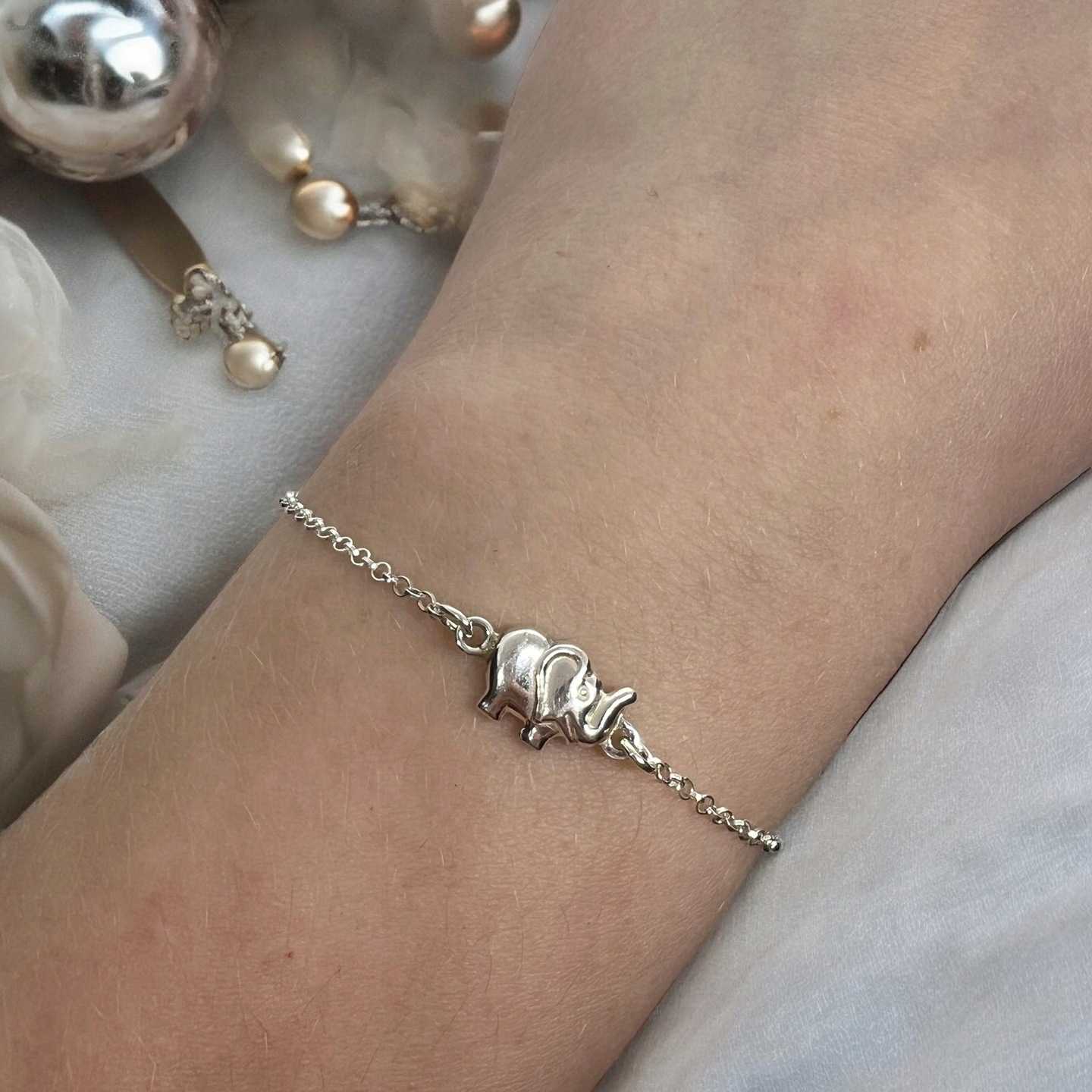 Srebrna bransoletka słoń 925