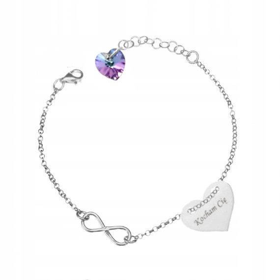 Bransoletka serce z infinity
