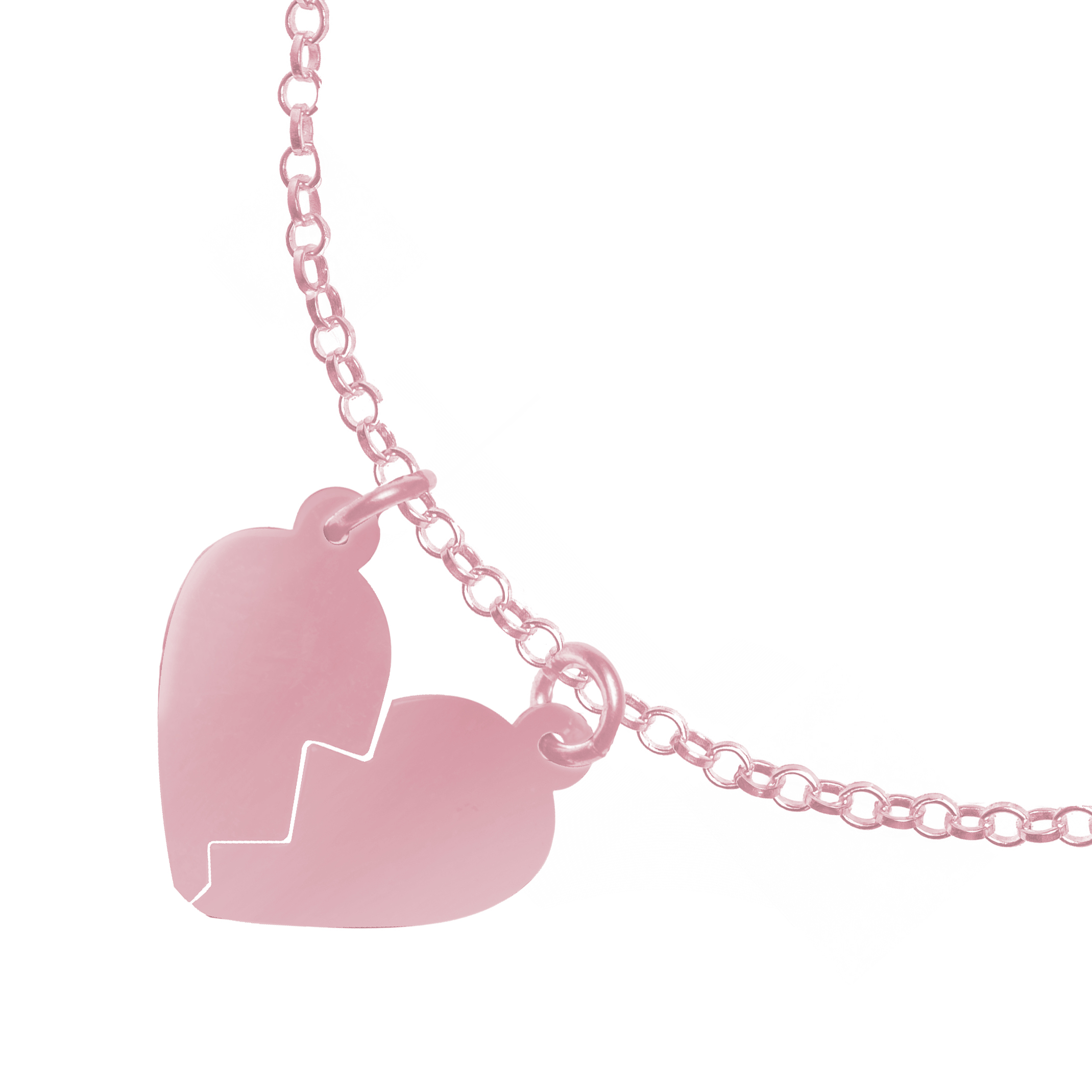 Bransoletka serce łamane 925 rosegold