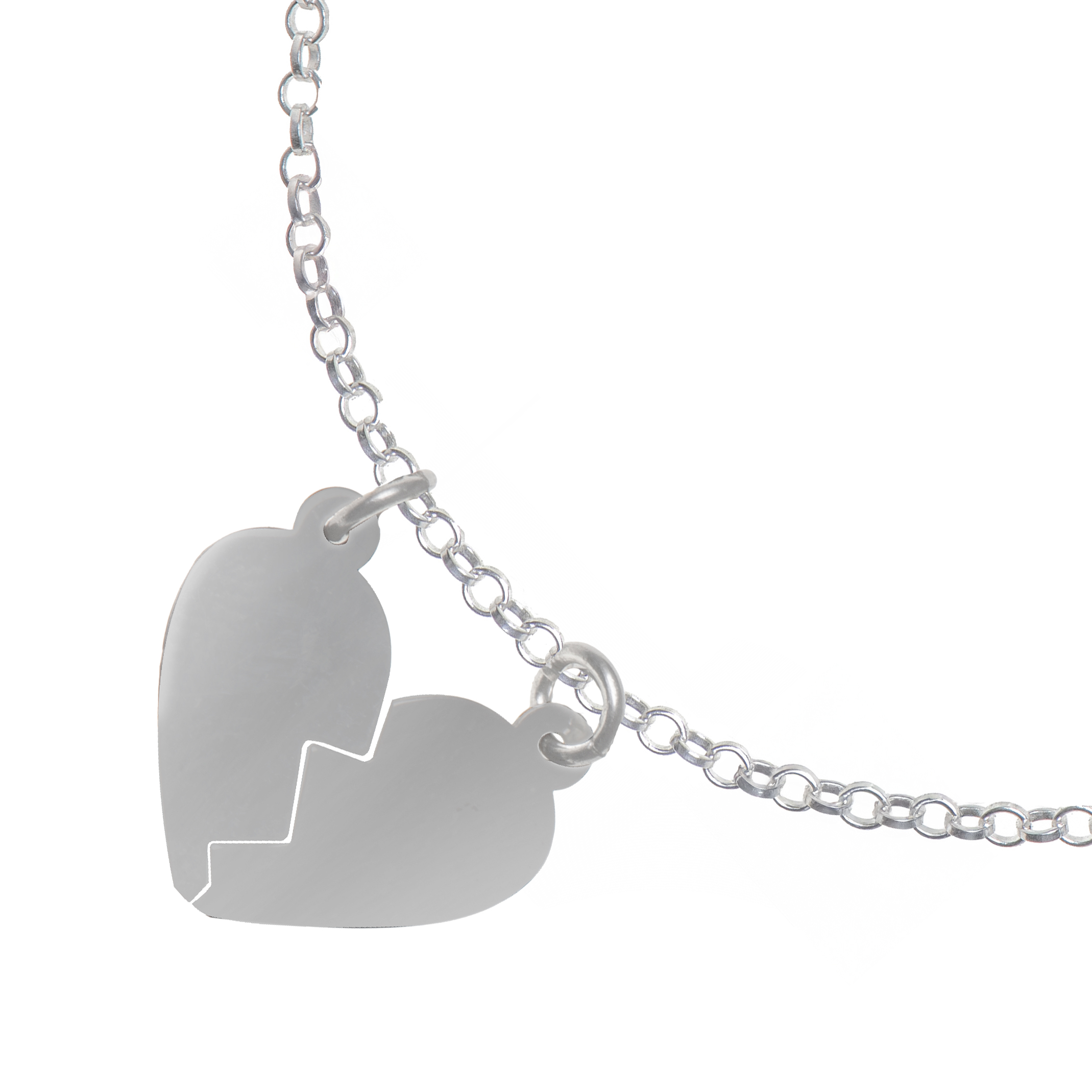 Bransoletka serce łamane 925 grawer