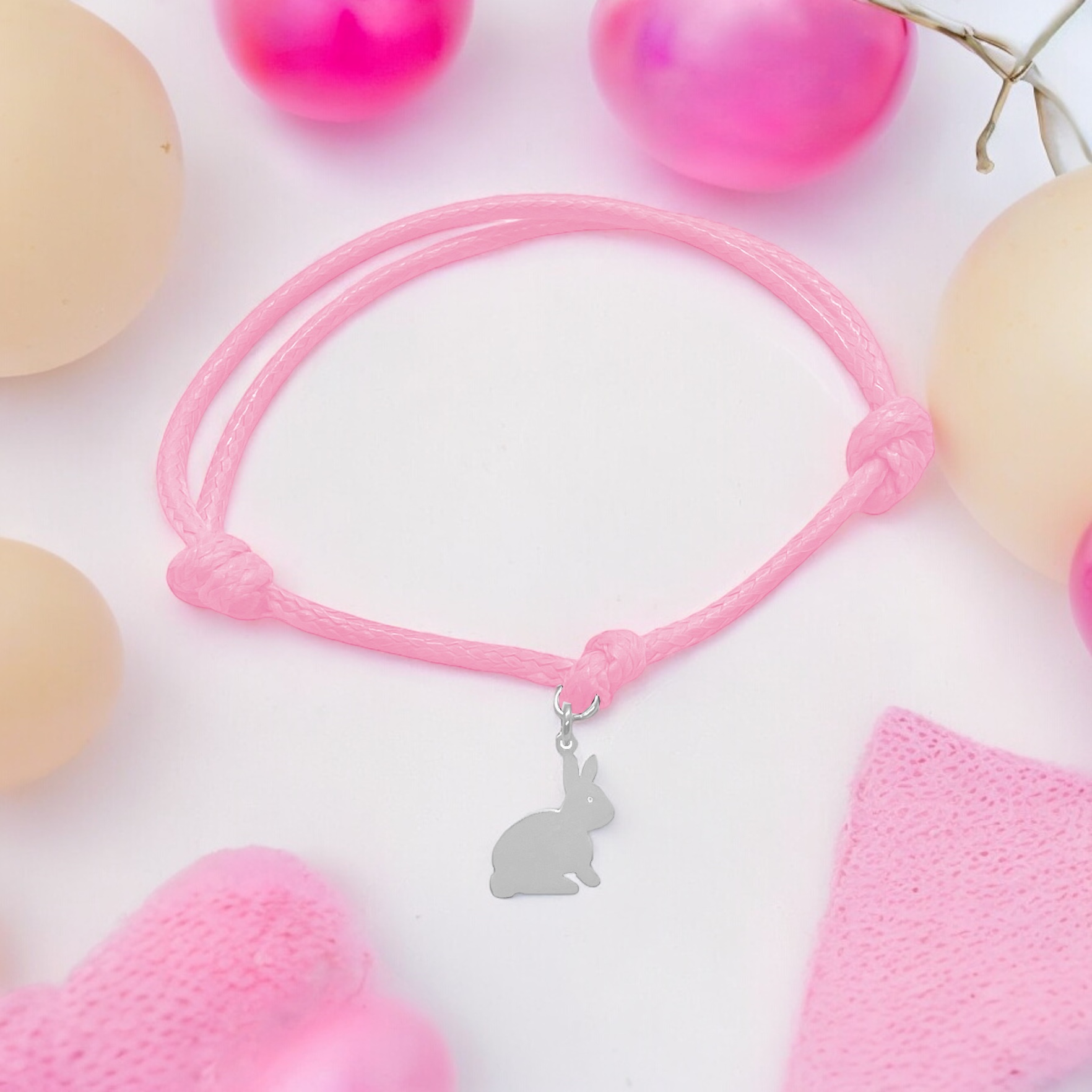 królik sznurkowa bransoletka