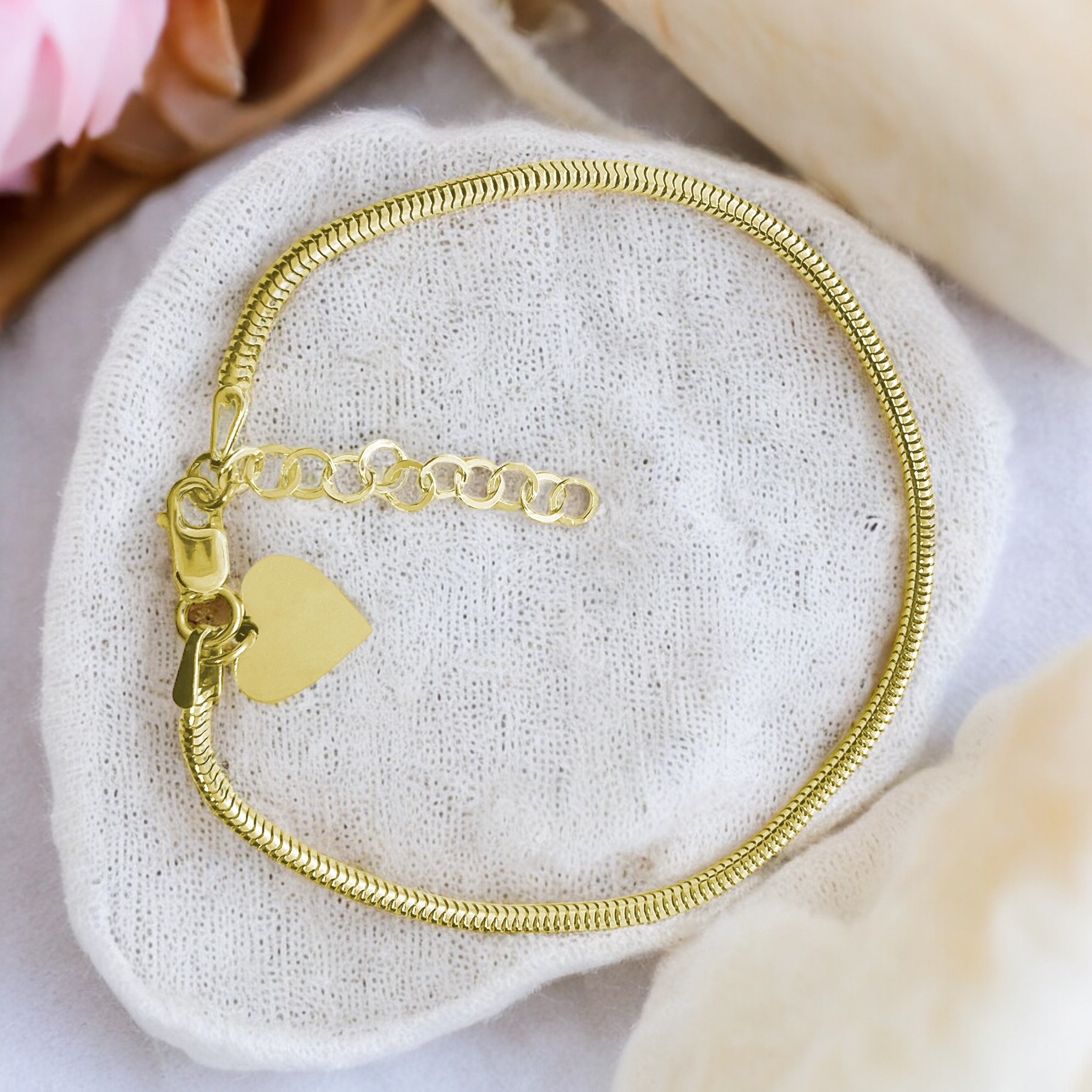 Bransoletka modułowa do charms z sercem