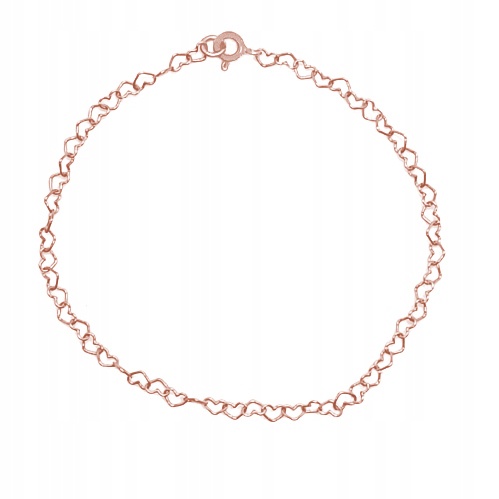 Bransoletka serduszkowa do charms srebro 925 rosegold