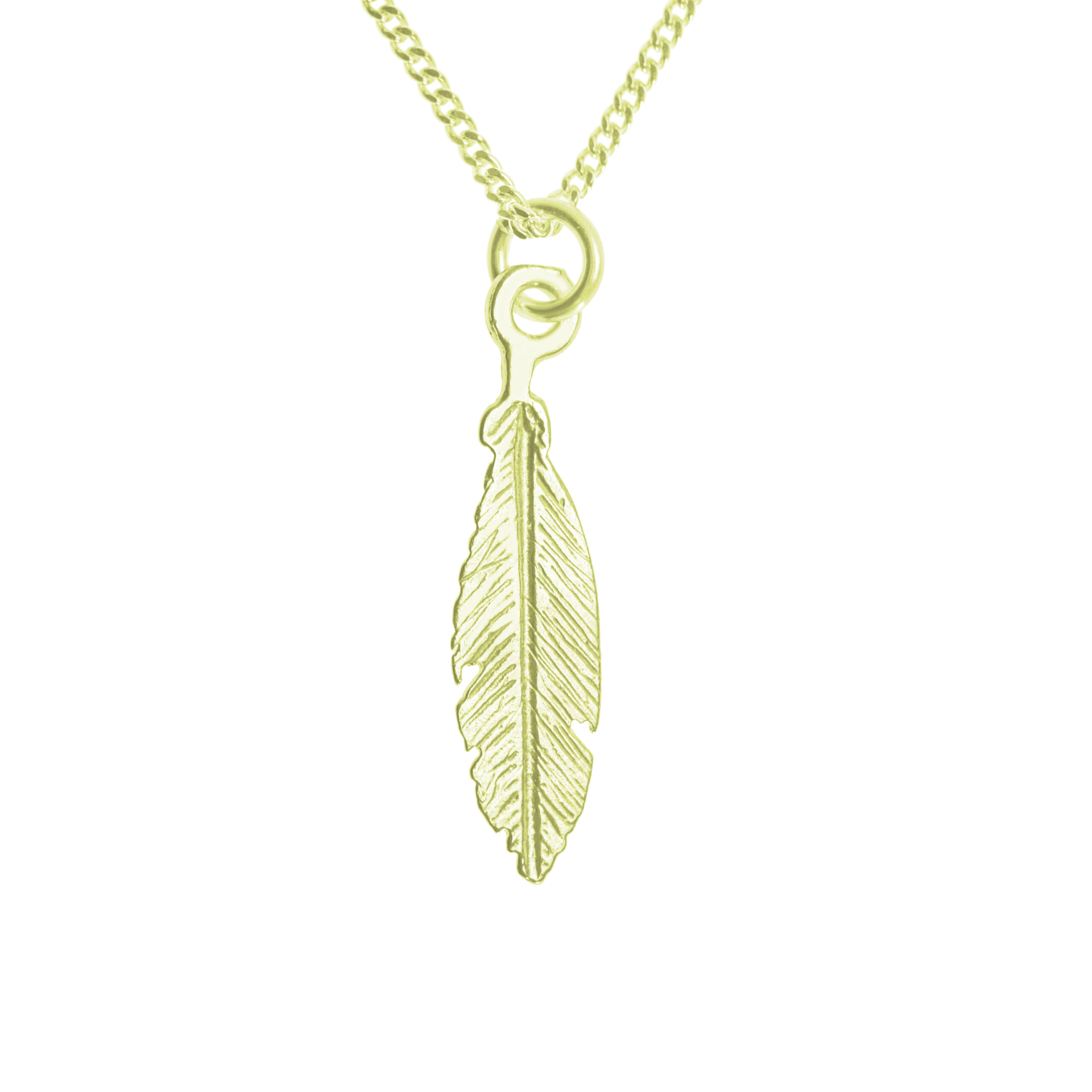 Naszyjnik z piórem srebro 925 18k złoto pozłacany