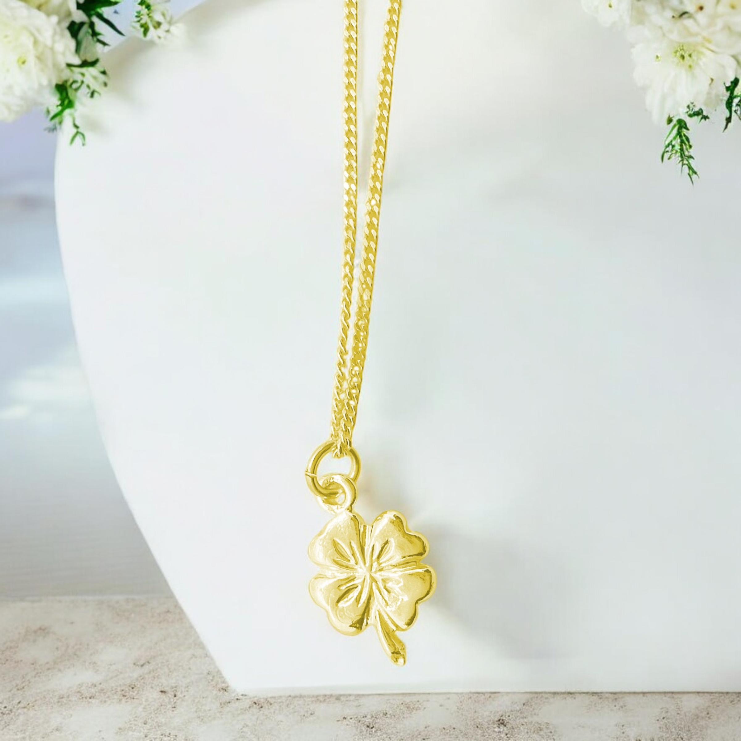 Naszyjnik koniczynka na szczęście srebro 925