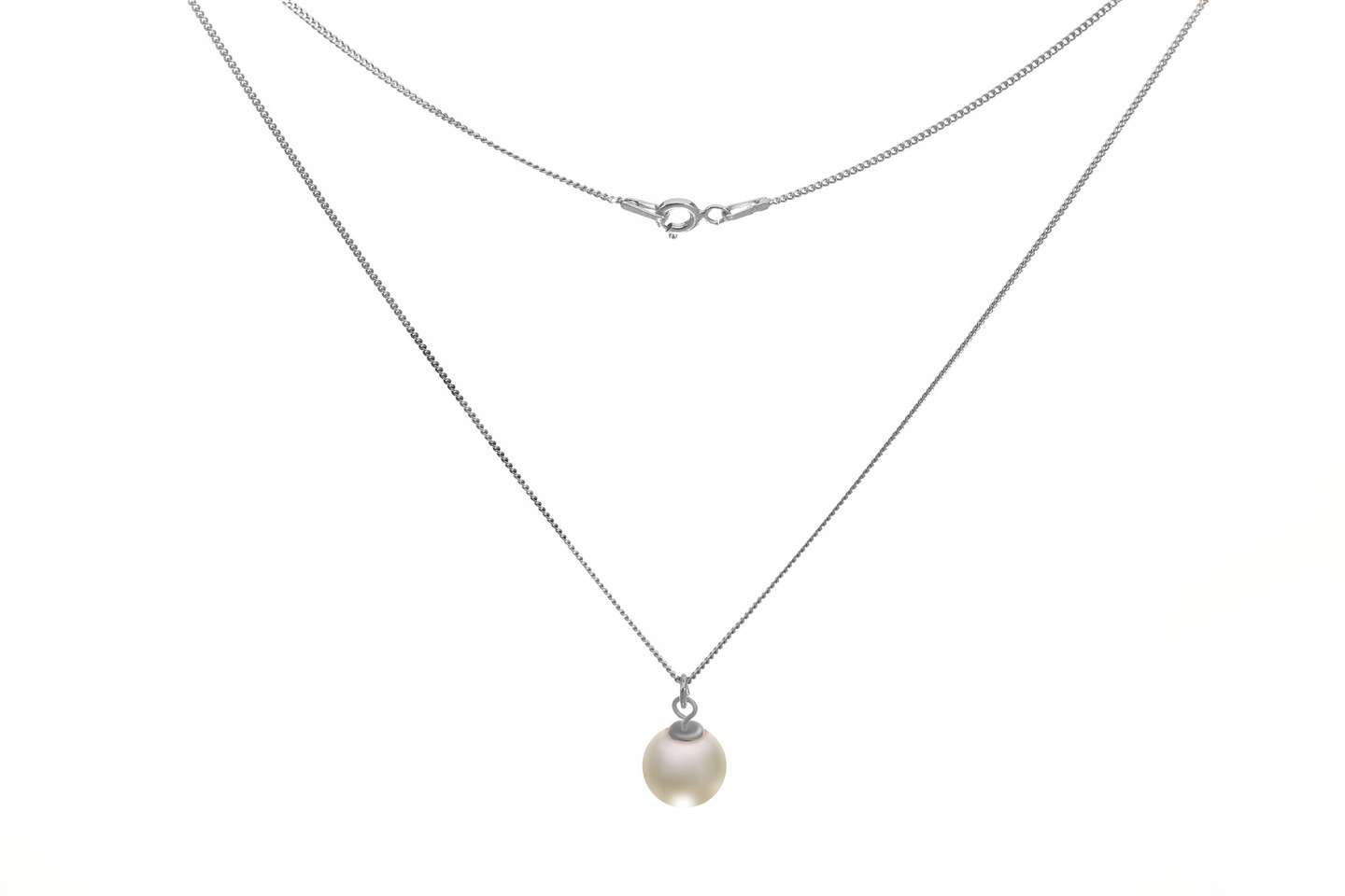 naszyjnik z perłą białą 10mm 925