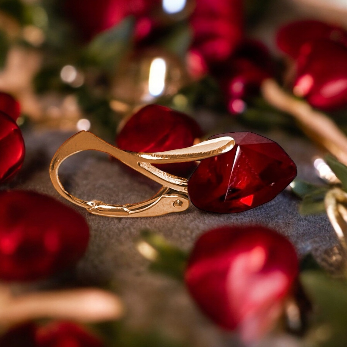 Swarovski kolczyki serce srebro 925