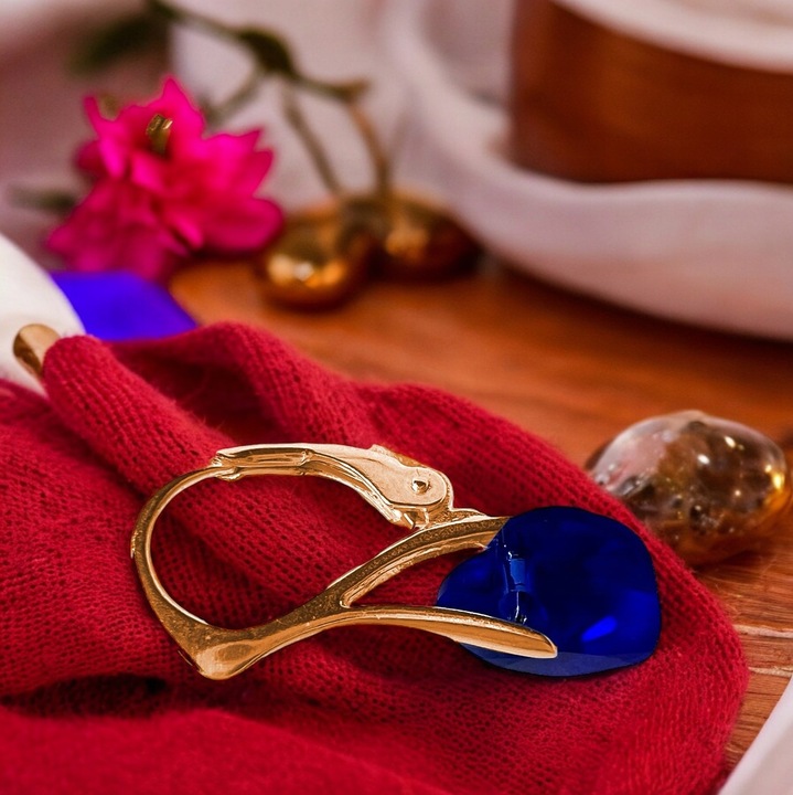 Serca Swarovski 10mm kolczyki srebro 925 18k złocenie