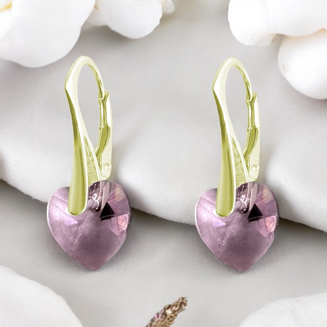 Kolczyki serca różowe