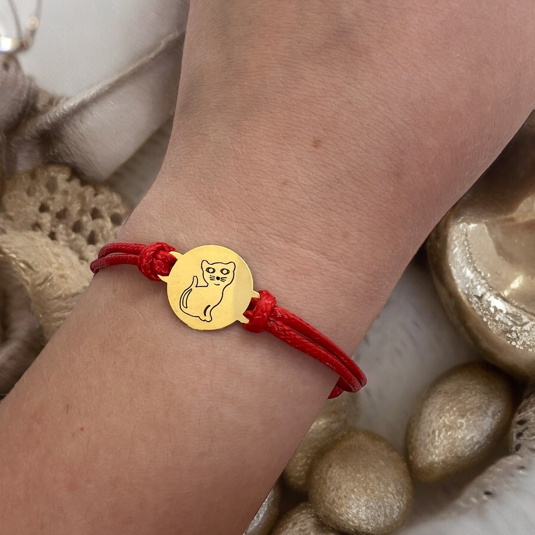 bransoletka sznurkowa kot