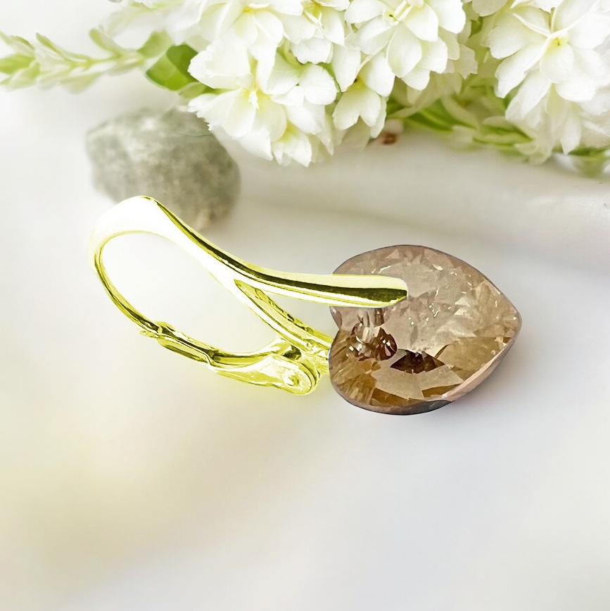 Kolczyki serce light topaz