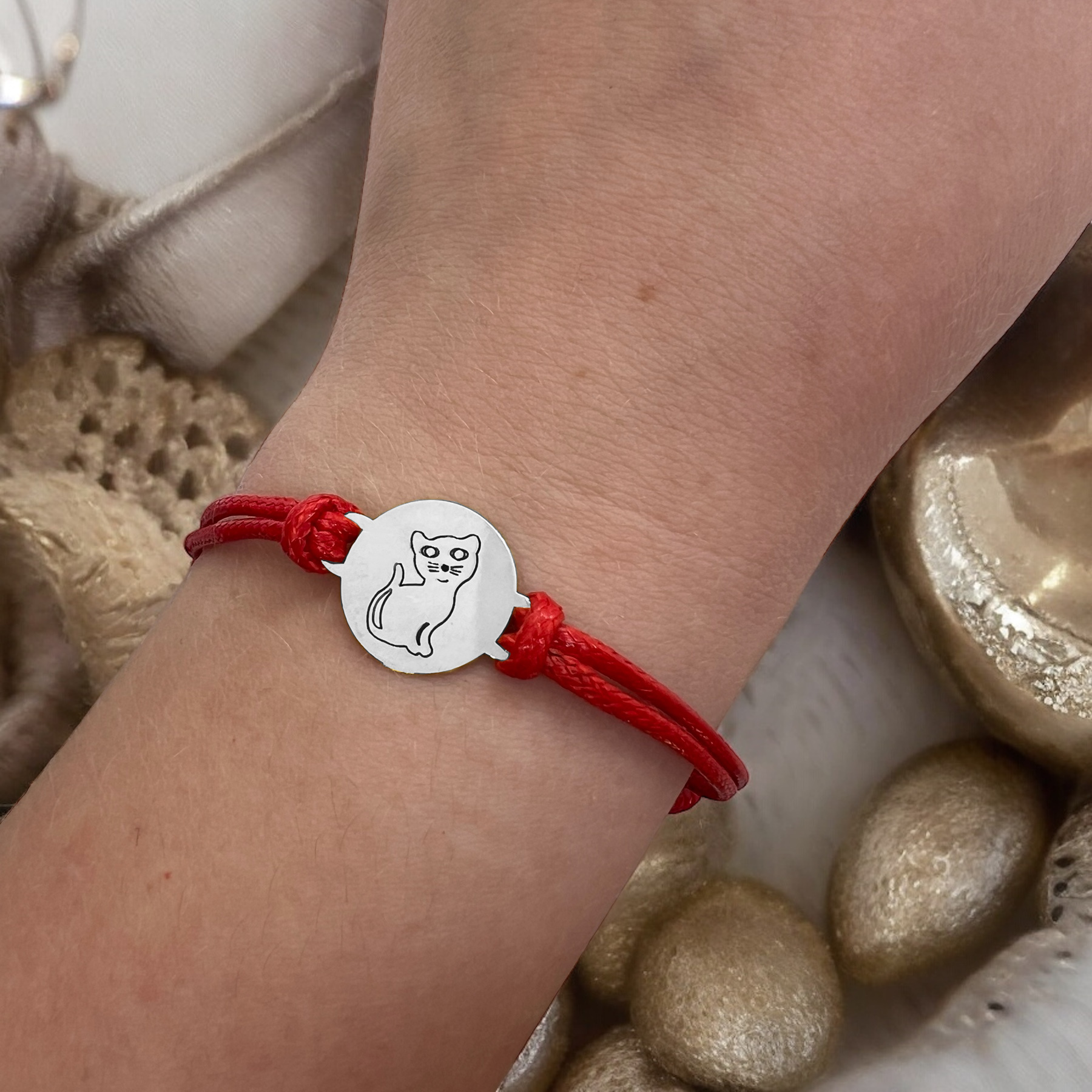 bransoletka sznurkowa kot