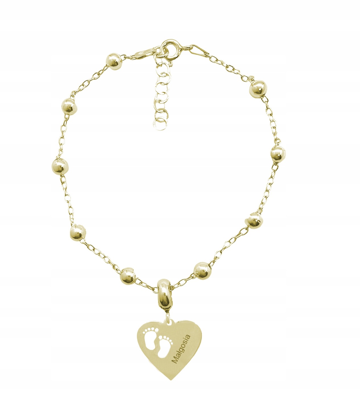 Bransoletka kulkowa serce stópki